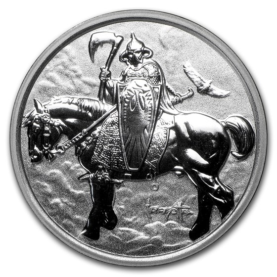 1 oz Silver Reverse Cameo Round - Frank Frazetta (Death Dealer) 1 oz Silver Reverse Cameo Round - Frank Frazetta (Death Dealer)