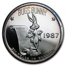 1 oz Silver Round - 1987 Bugs Bunny Looney Tunes (w/Box & COA)