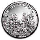 1 oz Silver Round - 1990 Mickey's Holiday Treasures (Rarities)