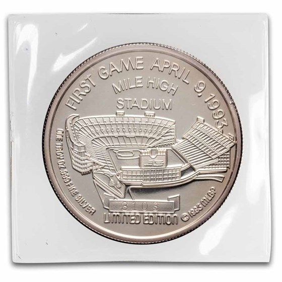 1 oz Silver Round - 1993 Colorado Rockies Inaugural Season