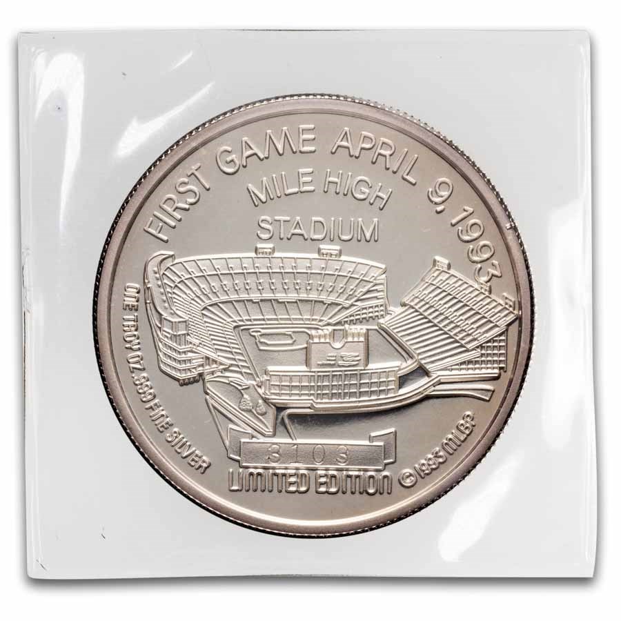 1 oz Silver Round - 1993 Colorado Rockies Inaugural Season