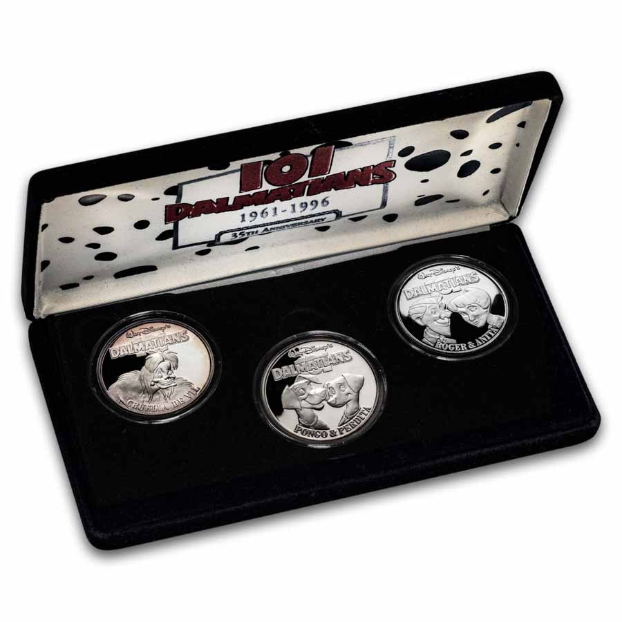 Buy 3-Piece 1996 1 oz Silver 101 Dalmatians 35th Ann Set | APMEX