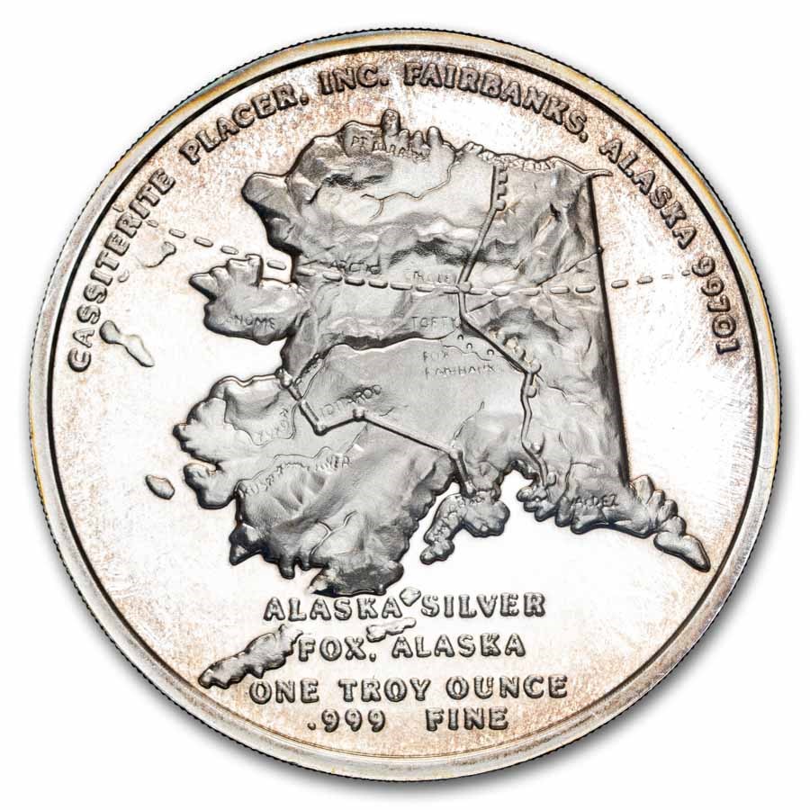 1 oz Silver Round - 2000 Alaska Silver (Cassiterite)
