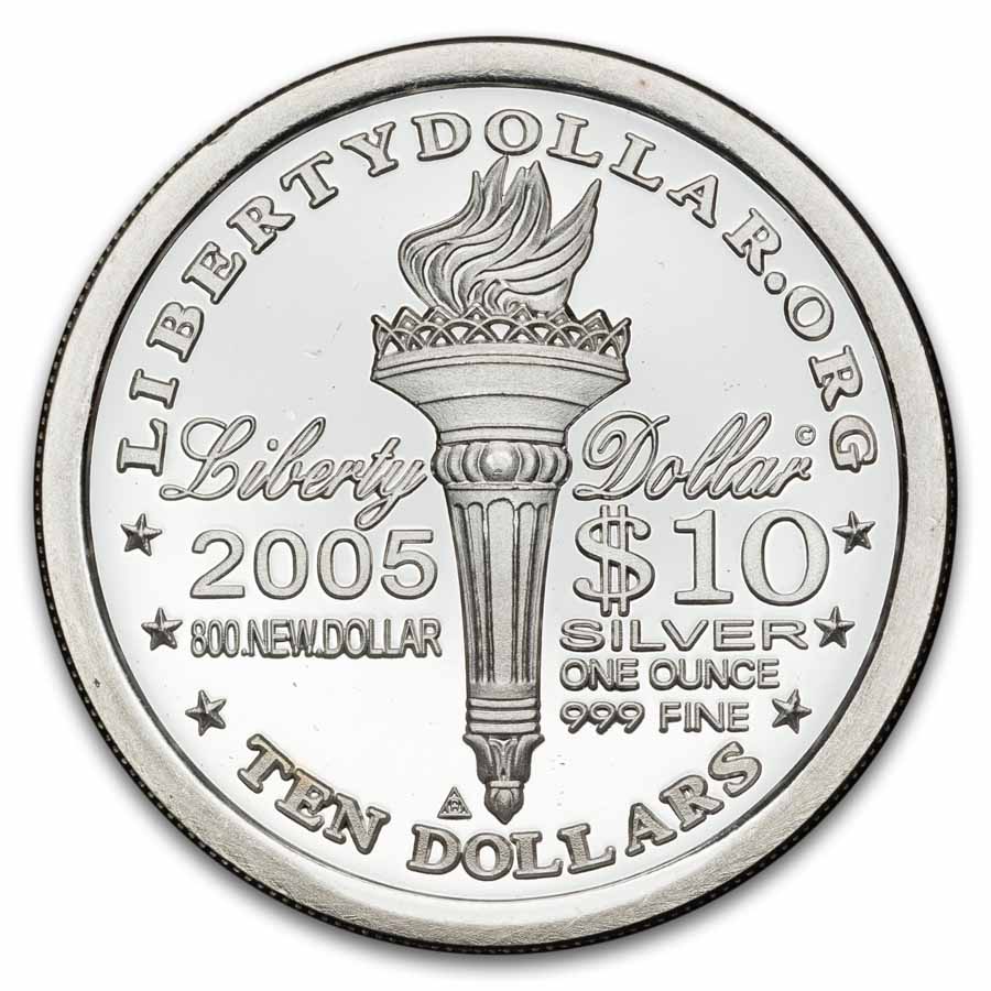 Buy 1 oz Silver 2005 Liberty Dollar Round (Norfed $10)| APMEX