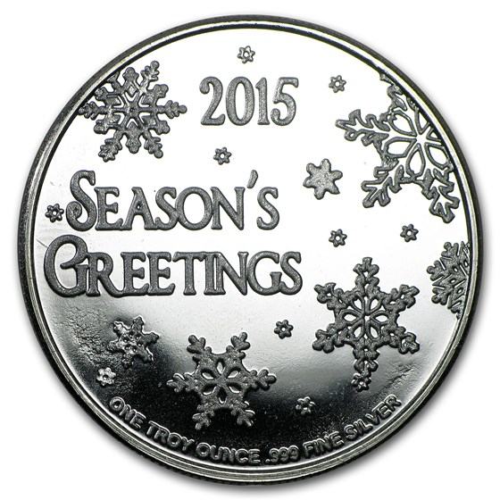 1 oz Silver Round - 2015 Merry Christmas Santa 1 oz Silver Round - 2015 Merry Christmas Santa
