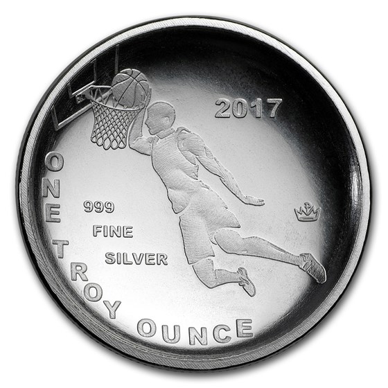 1 oz Silver Round - 2017 Domed Basketball
