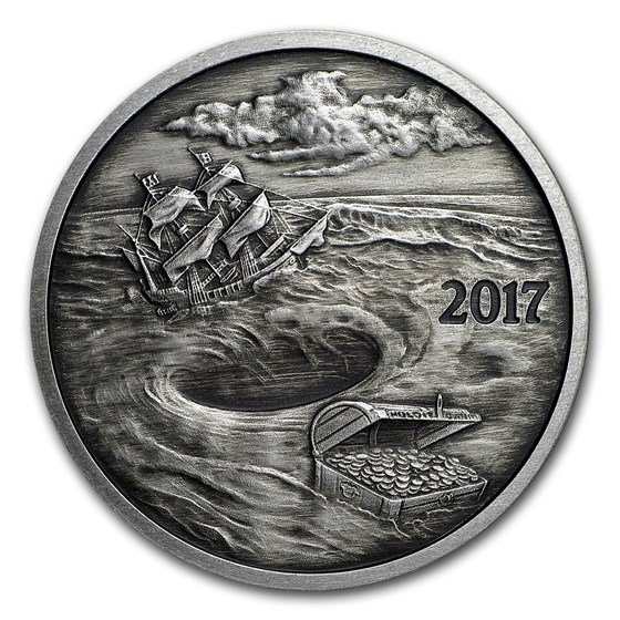 1 oz Silver Round - 2017 Silverbug Island Whirlpool (Antique) 1 oz Silver Round - 2017 Silverbug Island Whirlpool (Antique)