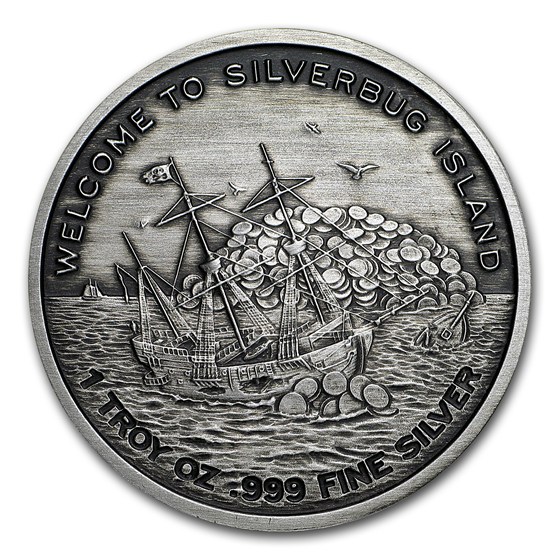 Buy 1 oz Silver Round - 2017 Silverbug Island Whirlpool (Antique) | APMEX