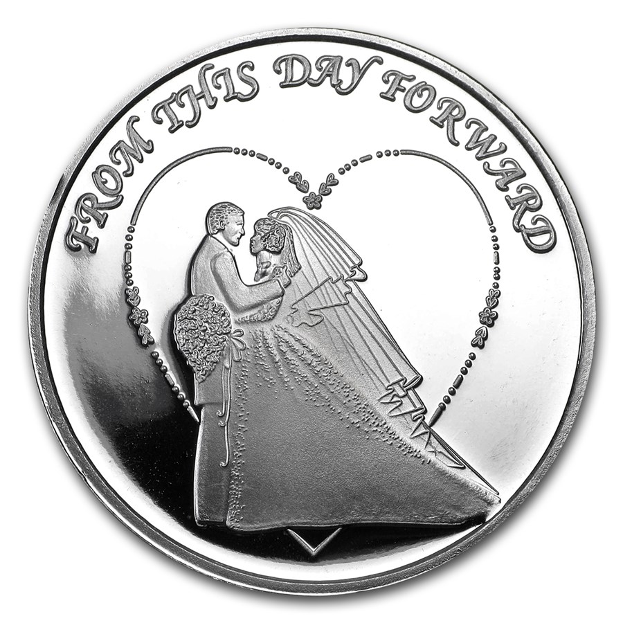 Wedding Silver Rounds Buy 1 oz Silver Round - 2017 Wedding | APMEX