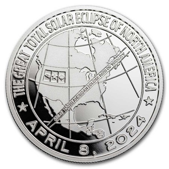 1 oz Silver Round - 2024 Solar Eclipse (Proof-like) 1 oz Silver Round - 2024 Solar Eclipse (Proof-like)