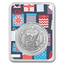 1 oz Silver Round - APMEX (w/Blue Christmas Present Card, In TEP)