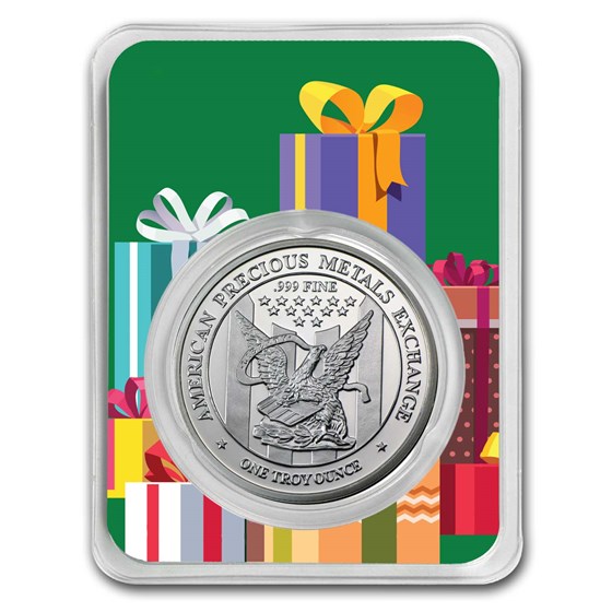 1 oz Silver Round - APMEX (w/Christmas Presents Card, In TEP) 1 oz Silver Round - APMEX (w/Christmas Presents Card, In TEP)