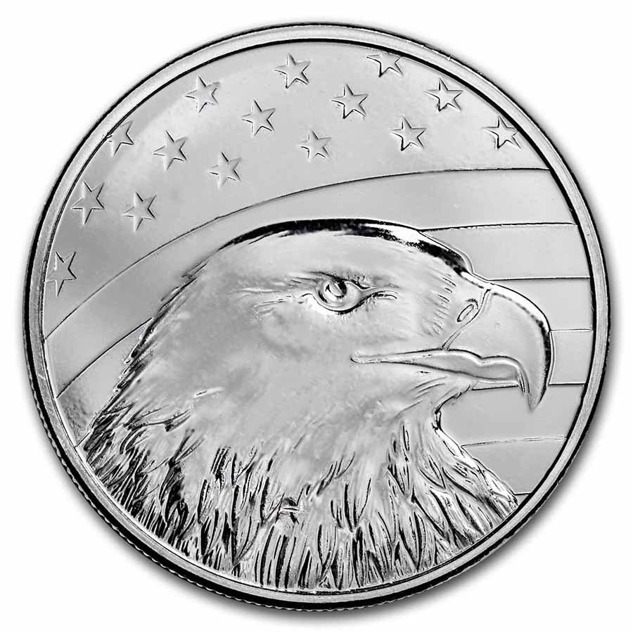 1 oz Silver Round - Bald Eagle, Flag & Capital