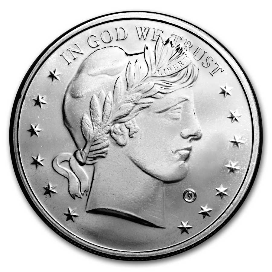 1 oz Silver Round - Barber Design