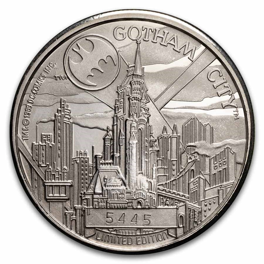 1 oz Silver Round - BATMAN (50th Anniversary, Gotham City)