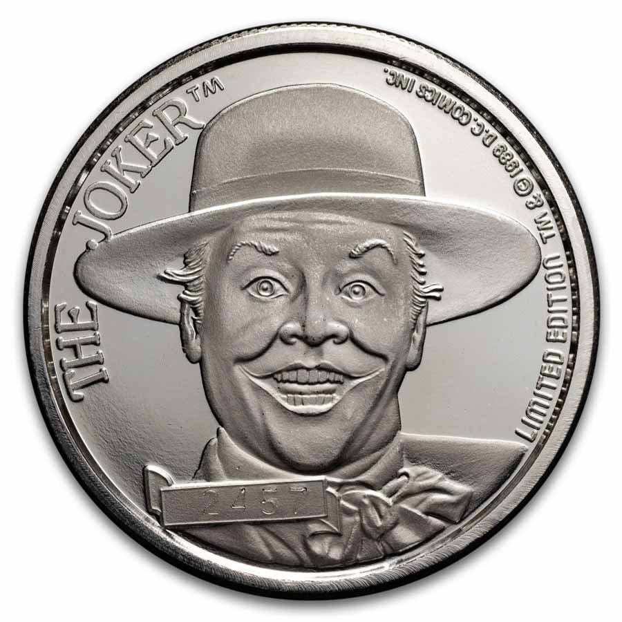 1 oz Silver Round - BATMAN (50th Anniversary, The Joker)