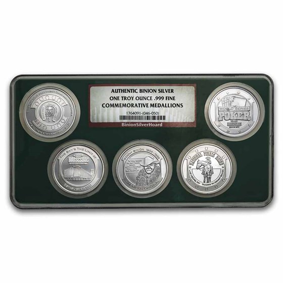 1 oz Silver Round - Binon Silver Set (5-Coin, NGC)