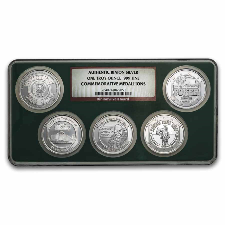 1 oz Silver Round - Binon Silver Set (5-Coin, NGC)