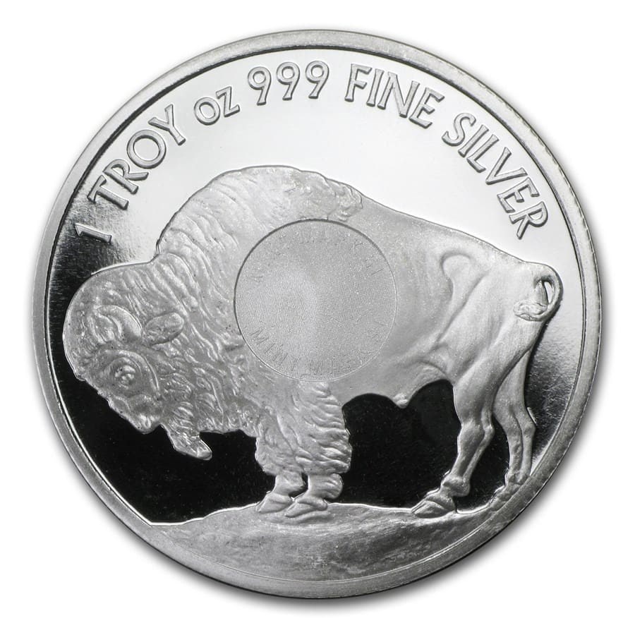 2020 MintID 1-oz Silver Buffalo Round BU w/AES-128 Bit Encrypted NFC  Microchip Authentication