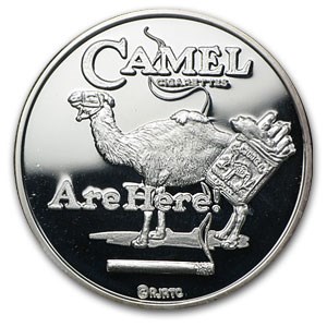 1 oz Silver Round - CAMEL Cigarettes are Here! 1 oz Silver Round - CAMEL Cigarettes are Here!