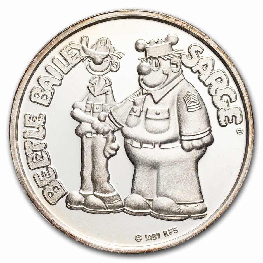 1 oz Silver Round - Cartoon Celebrities (Beetle Bailey & Sarge)