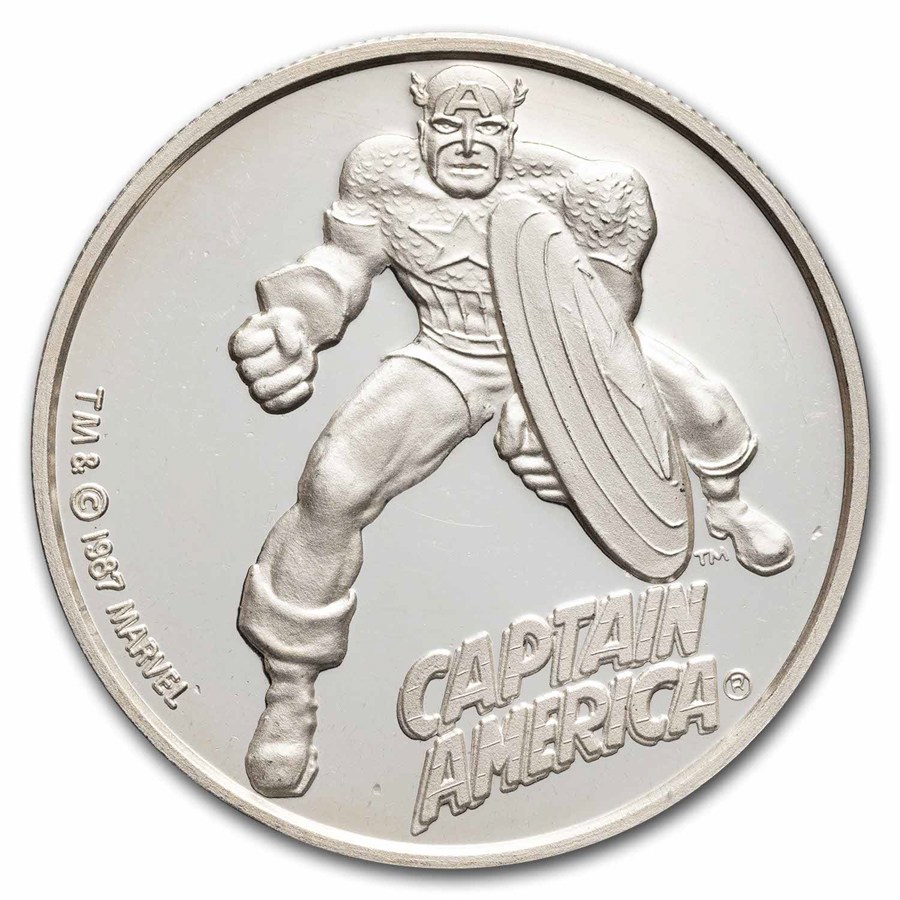 1 oz Silver Round - Cartoon Celebrities (Captain America)