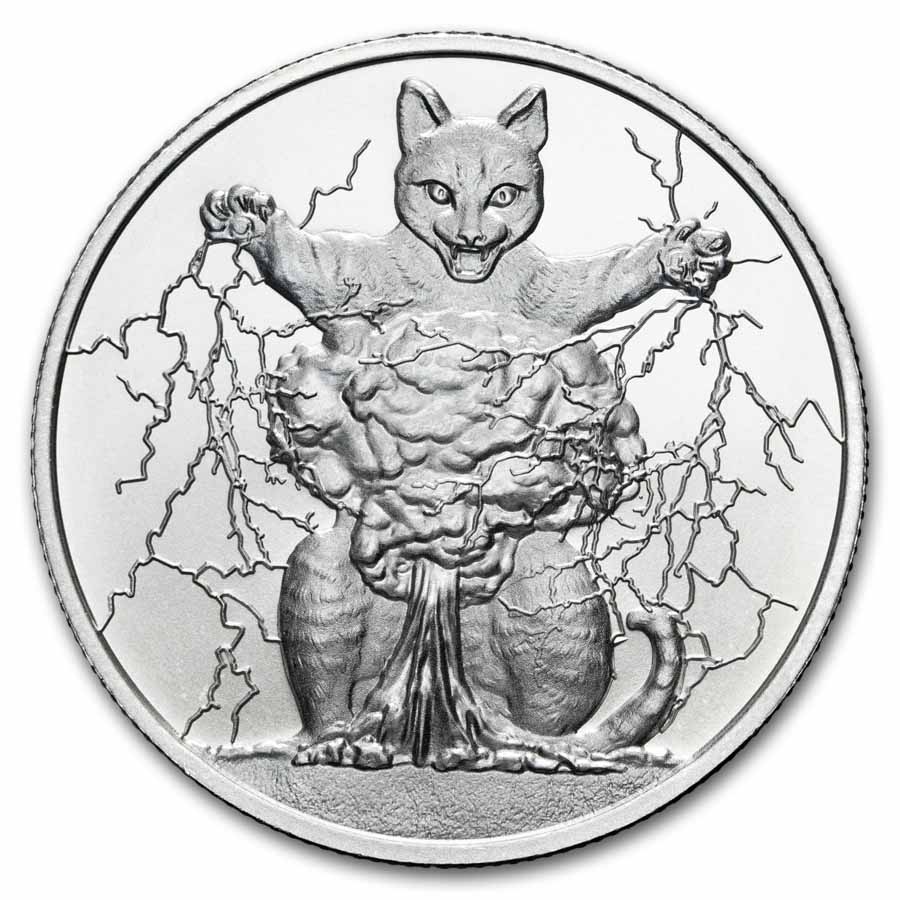 P.Silver Cat 銀猫 （OC） Buy 1 oz Silver Cataclysmic Purrfectly Silver Round | APMEX