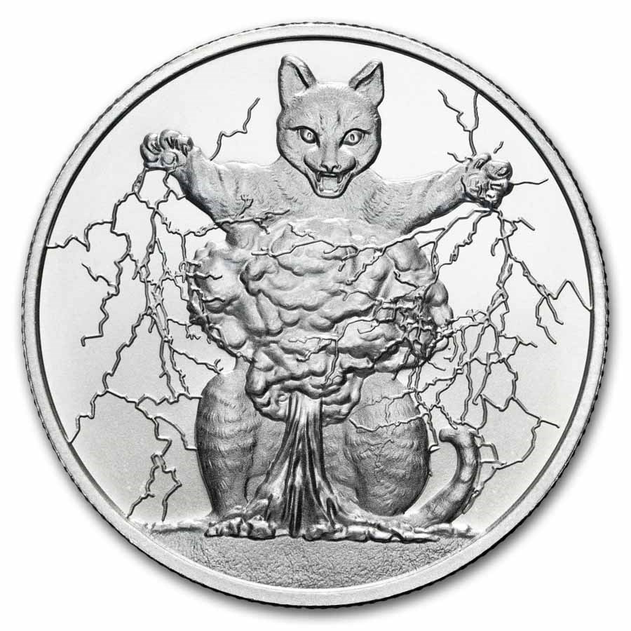 1 oz Silver Round - Cataclysmic (Purrfectly Silver Series)