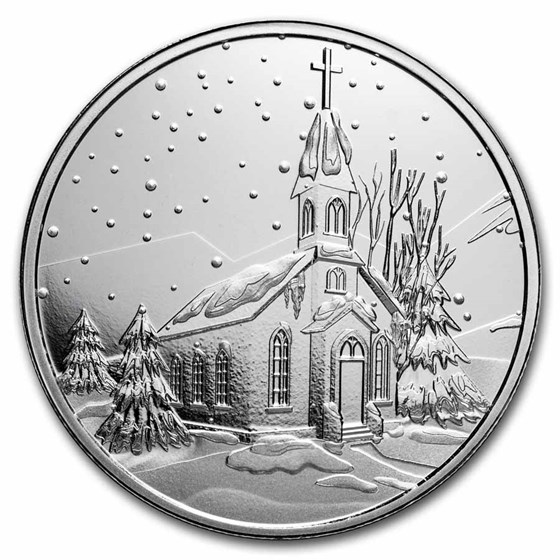 1 oz Silver Round - Church Scene "Christmas Begins With Christ" 1 oz Silver Round - Church Scene "Christmas Begins With Christ"