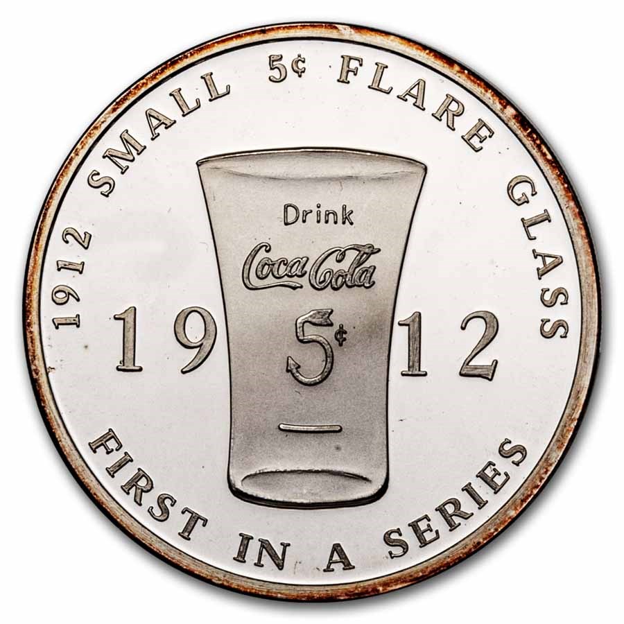 1 oz Silver Round - Coca Cola (1912 Flare Glass)