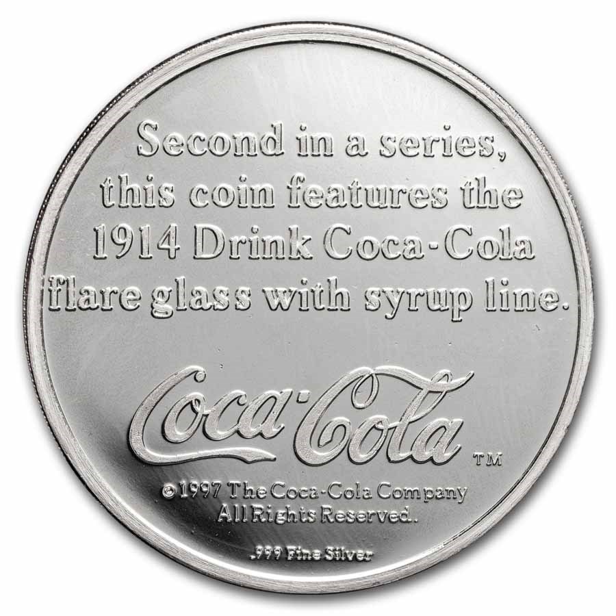 1 oz Silver Round - Coca Cola (1914 Flare Glass)