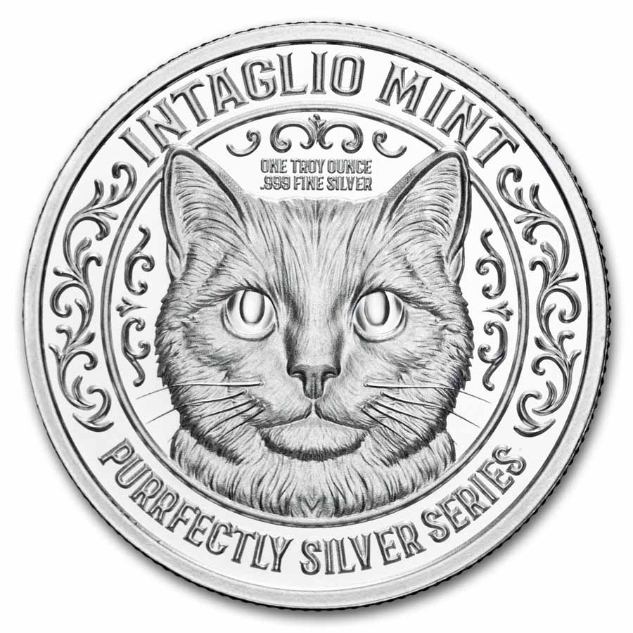 Buy 1 oz Silver Purrfectly Silver Cosmic Cat Round | APMEX