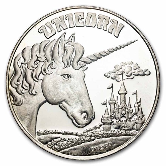 1 oz Silver Round - Crown Impressions (1985 Unicorn)