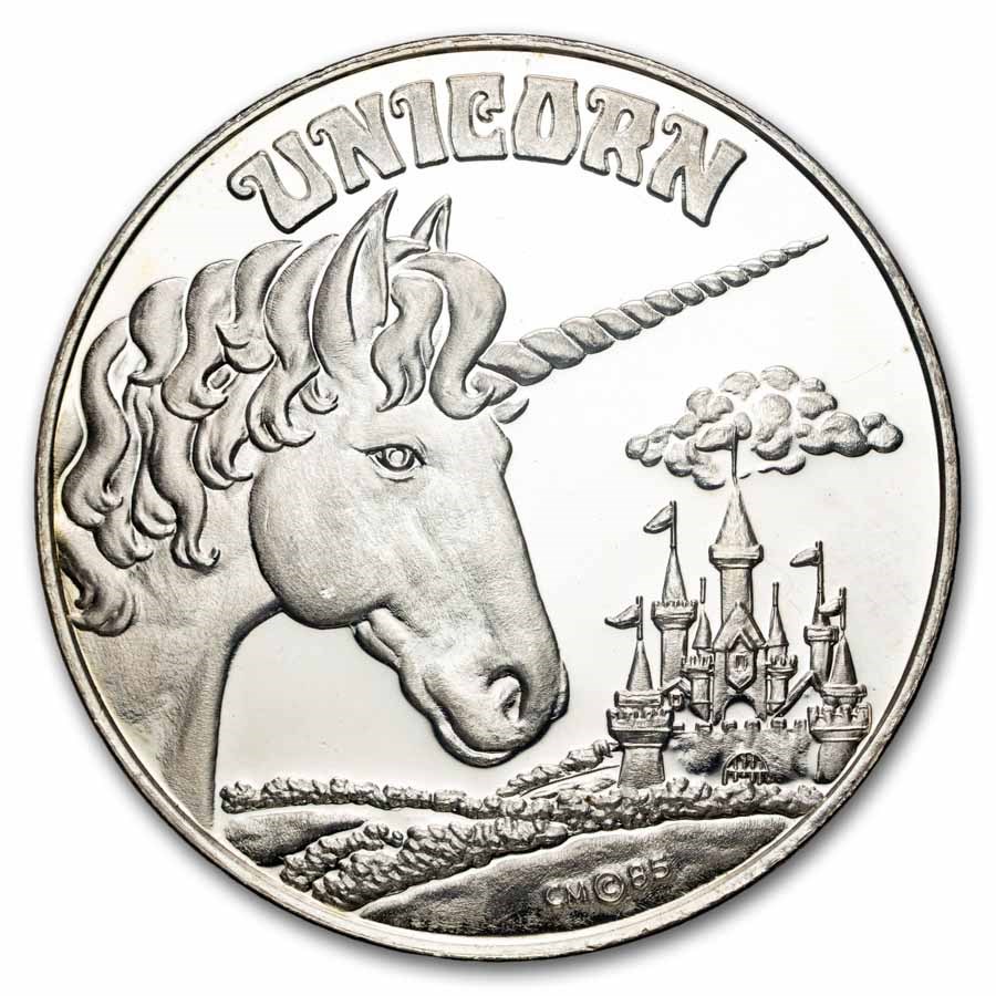 1 oz Silver Round - Crown Impressions (1985 Unicorn)