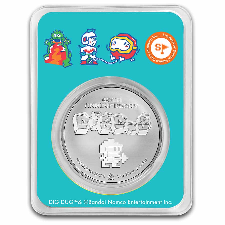 1 oz Silver Round - DIG DUG 40th Anniversary Colorized | eBay