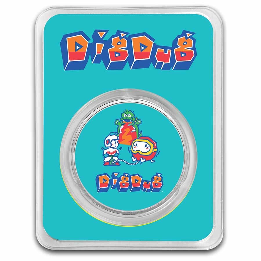 1 oz Silver Round - DIG DUG 40th Anniversary Colorized