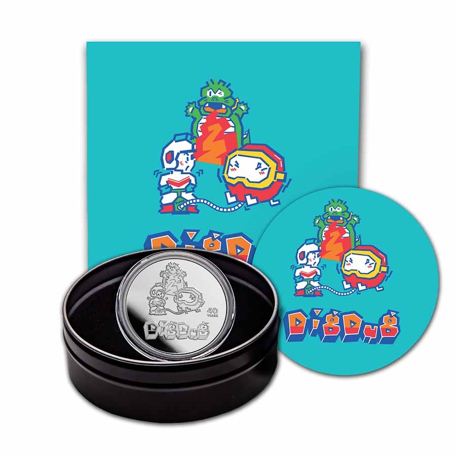 1 oz Silver Round - DIG DUG 40th Anniversary Proof