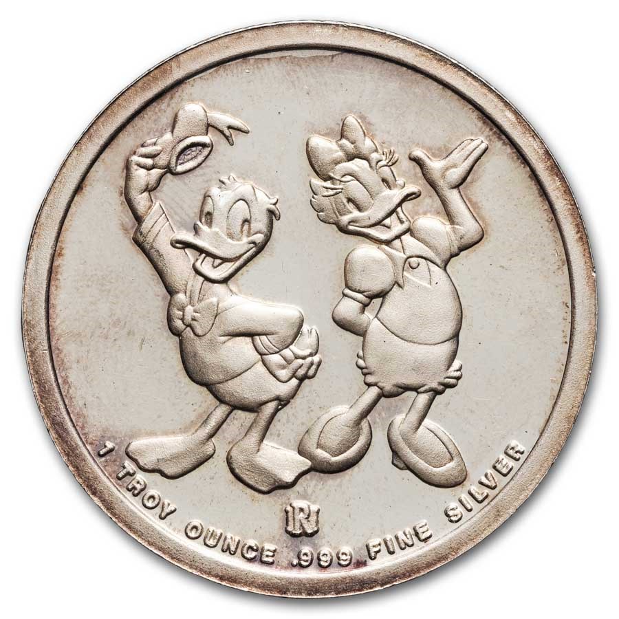 1 oz Silver Round - Disney/Donald & Daisy