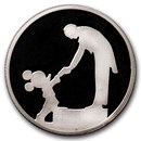 1 oz Silver Round - Fantasia 50th Ann. (Walt & Mickey, w/Box)