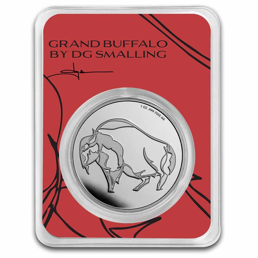 1 oz Silver Round - "Grand Buffalo" by D.G. Smalling, in TEP