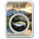 1 oz Silver Round - Gun & Rod (Bass) Colorized w/ TEP