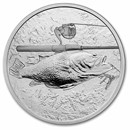 1 oz Silver Round - Gun & Rod (Bass)