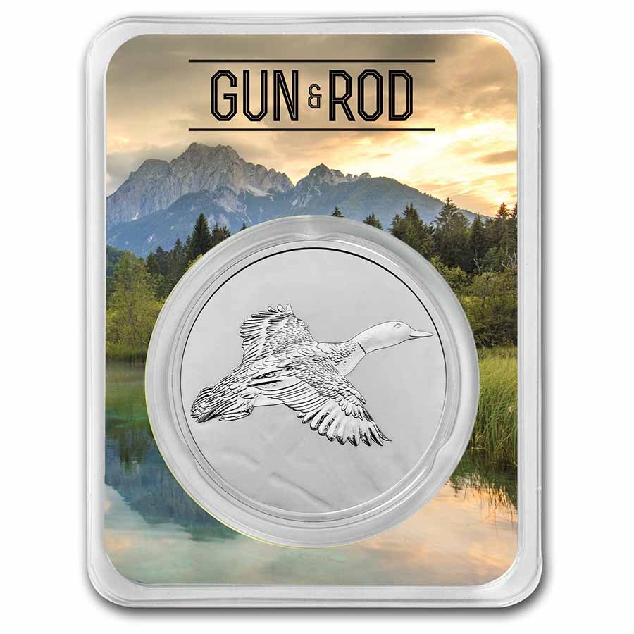 1 oz Silver Round - Gun & Rod (Duck) w/ TEP