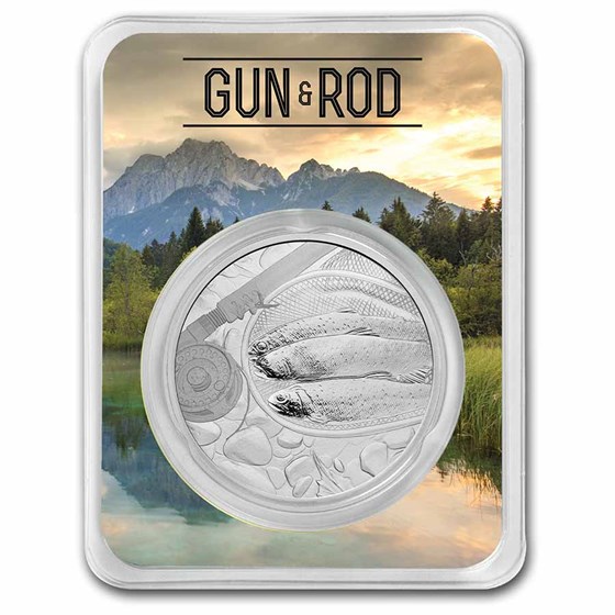 1 oz Silver Round - Gun & Rod (Trout) w/ TEP