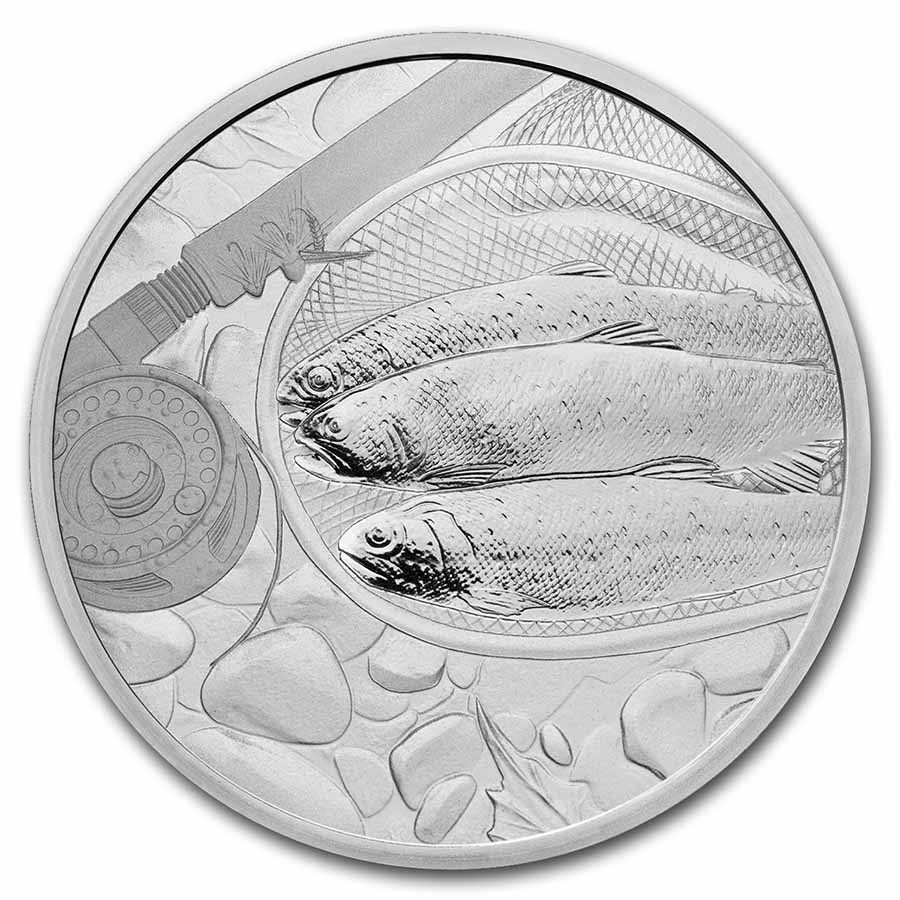1 oz Silver Round - Gun & Rod (Trout)