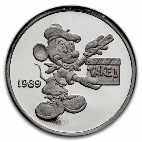 1 oz Silver Round - Hollywood Mickey (1989, Director, Cap.)
