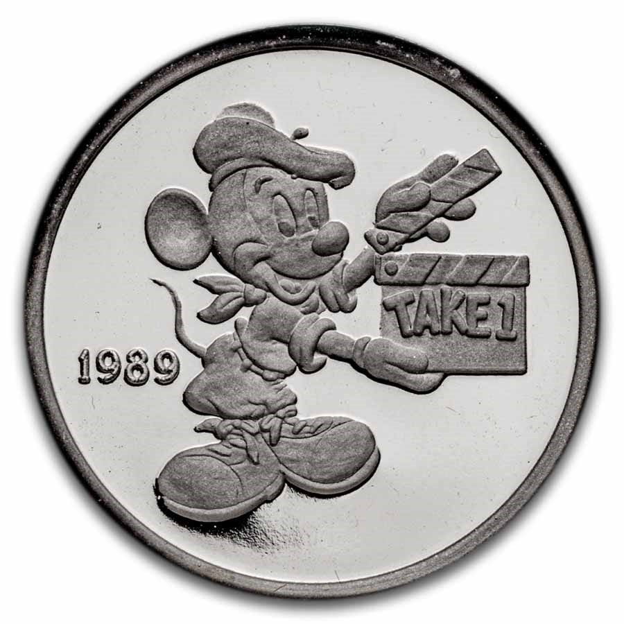 1 oz Silver Round - Hollywood Mickey (1989, Director, Cap.)