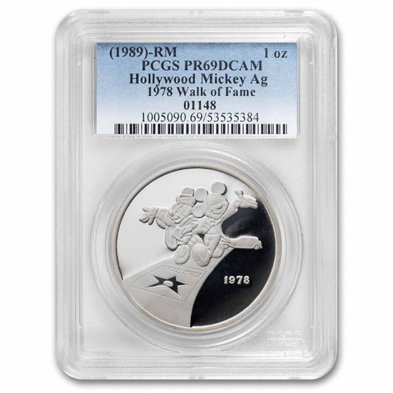 1 oz Silver Round - Hollywood Mickey (Walk of Fame, PR-69 PCGS)