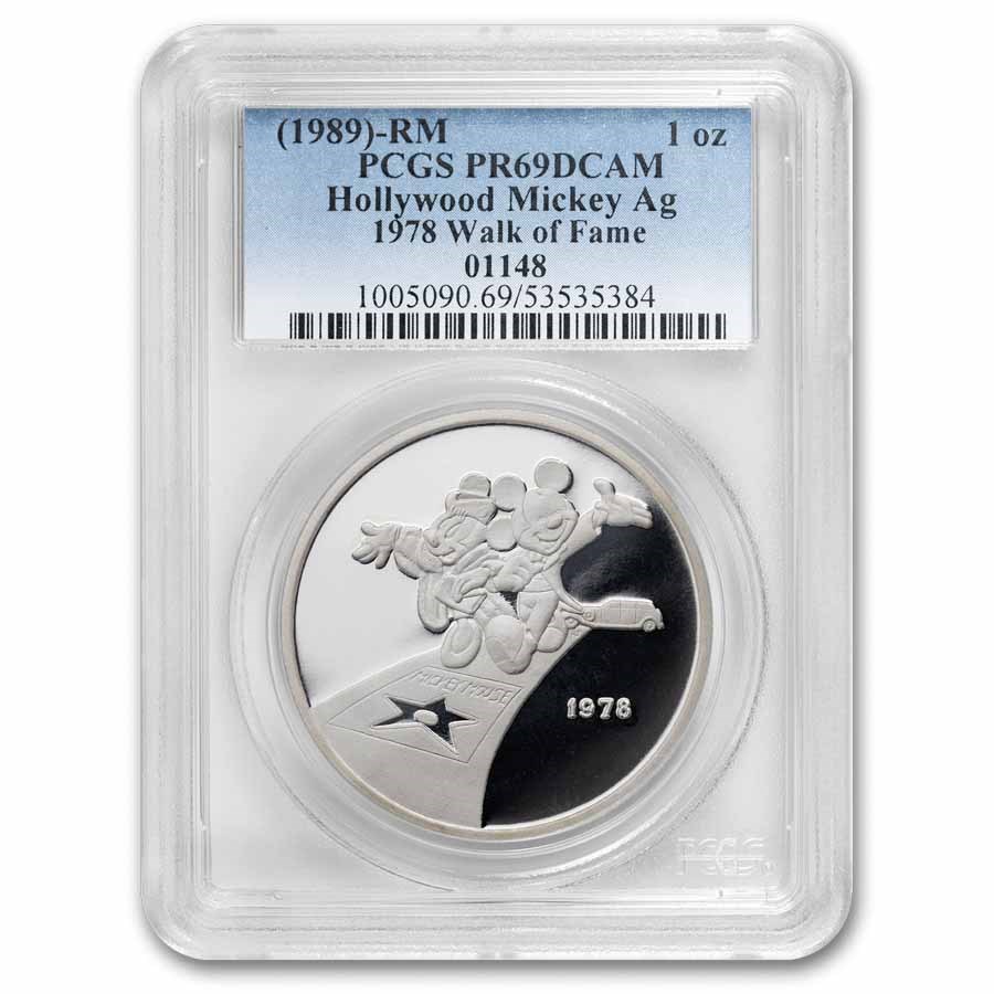 1 oz Silver Round - Hollywood Mickey (Walk of Fame, PR-69 PCGS)