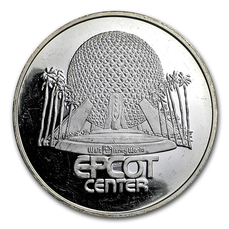 1 oz Silver Round - Johnson Matthey (1982, Walt Disney, EPCOT)